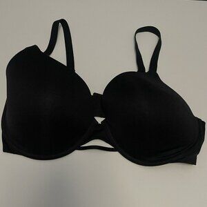 Hanes ComfortFlex Fit Dreamwire T-Shirt Black Bra Adjustable Clasp Back Size L+
